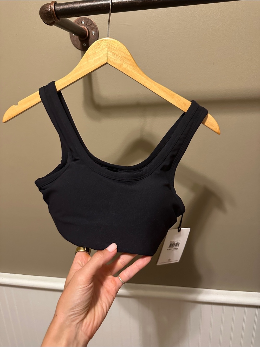 The Upside Black Scoop Neck Sports Bralette